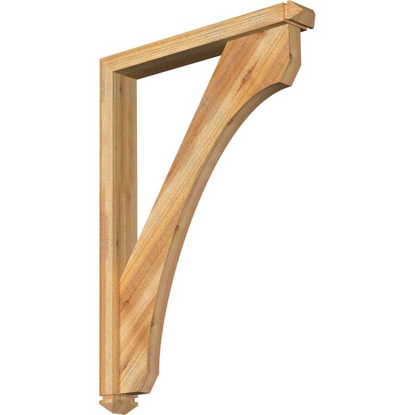 Ekena Millwork Legacy Arts and Crafts Rough Sawn Bracket w/ Offset Brace, Western Red Cedar, 4"W x 28"D x 40"H BKT0402X28X40LEC03RWR - main